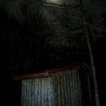 Tool shed under moon light