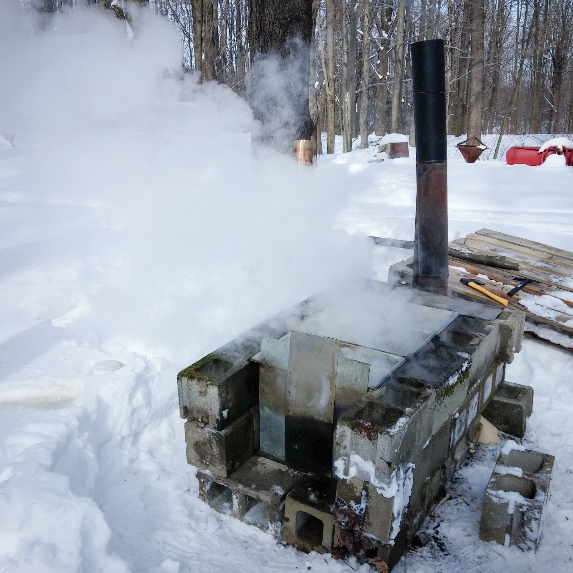 Built our Cinder Block Maple Syrup Arch